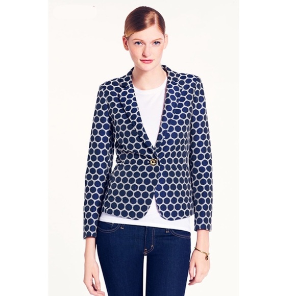 KATE Spade Jacquard Millie Polka Dots Blazer Jacket in Blue White NJMU3068 - Picture 11 of 11